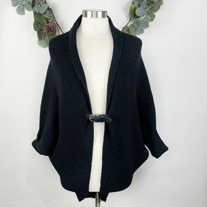 All Saints Women Sweater  US 8 10 EU 42 100% Merino Wool Poncho Cape w/ Sleeves